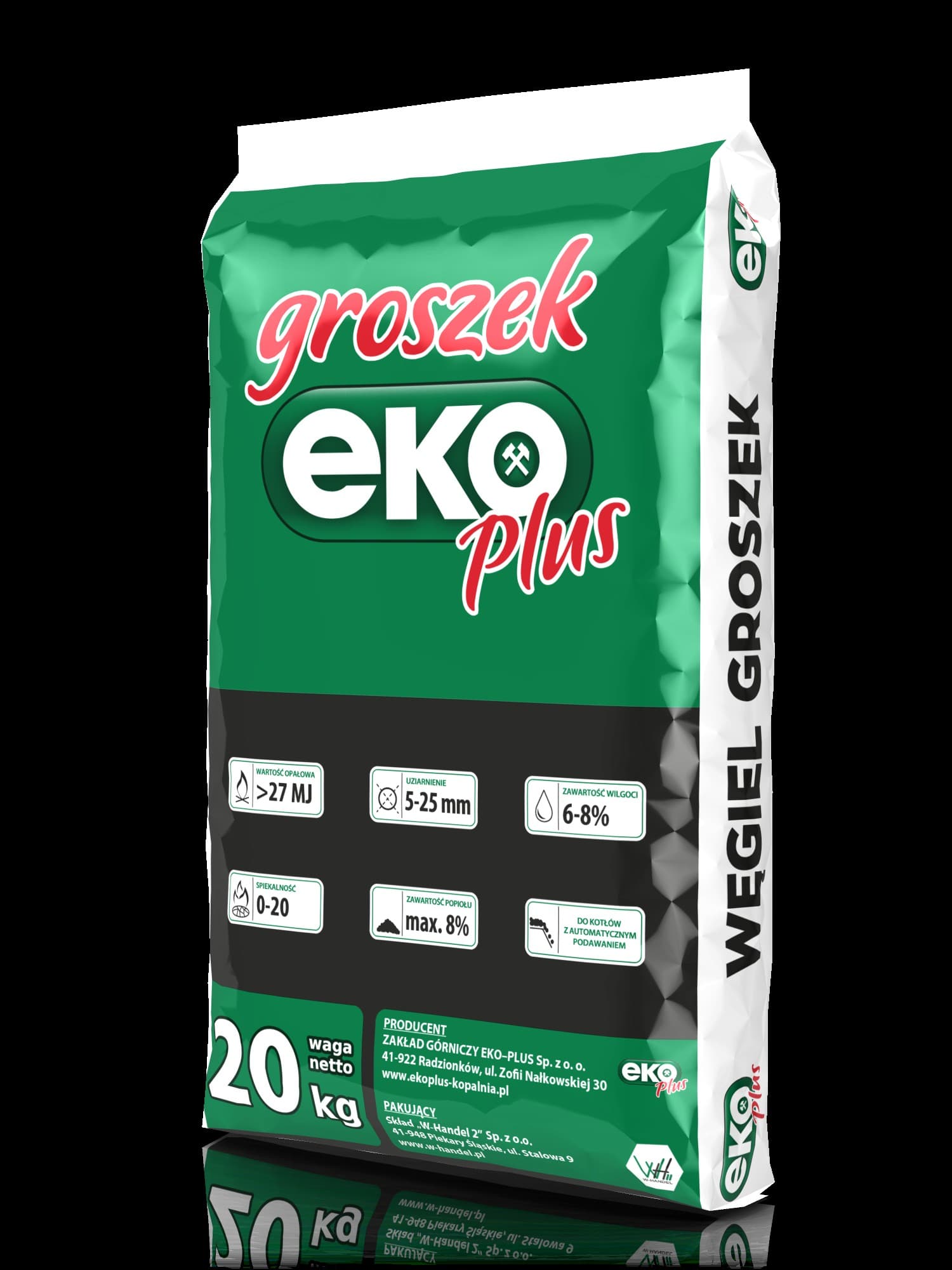 Worek 20 kg węgla groszek EKO-PLUS